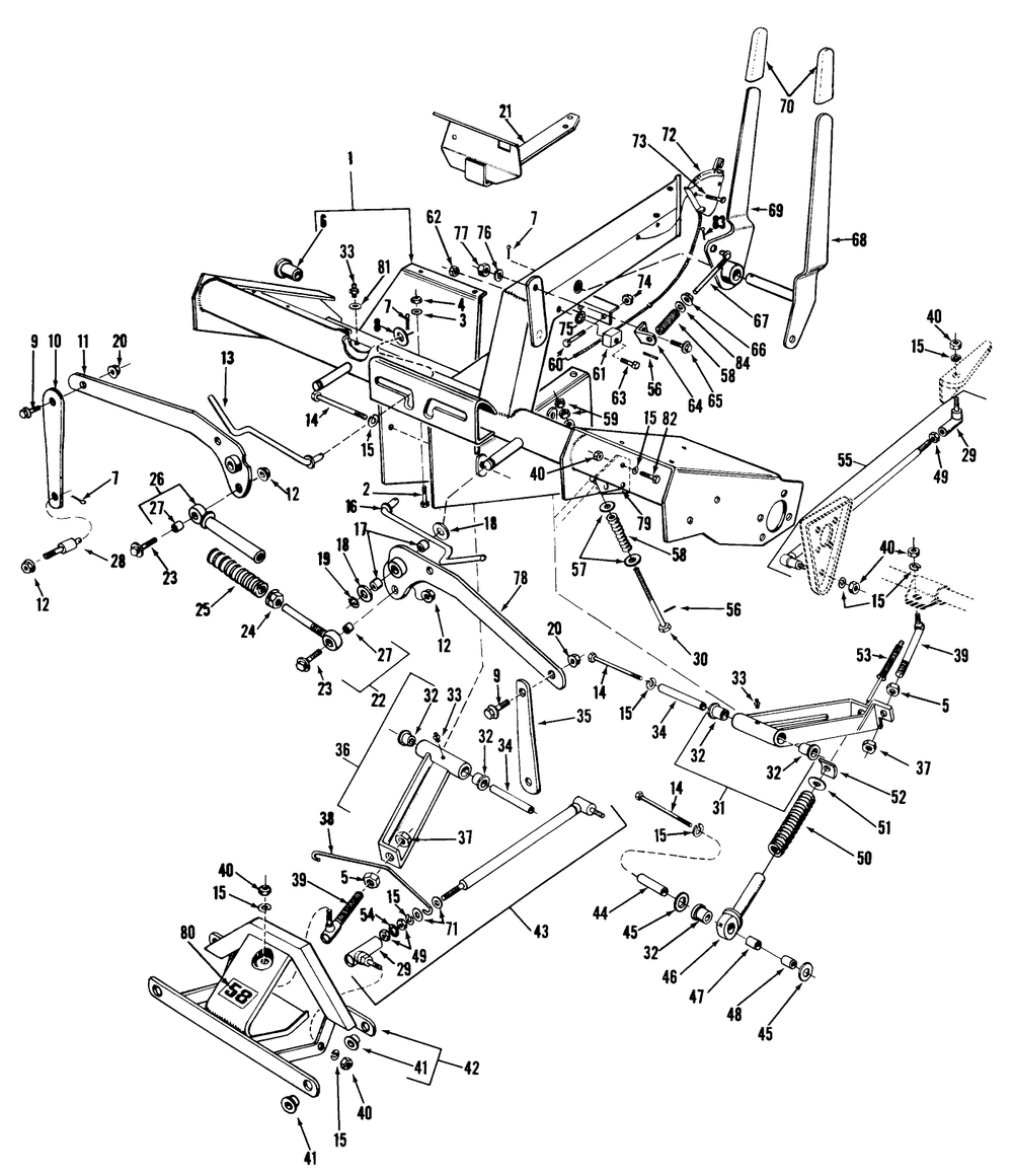 Main Frame And Counter Balance Assembly Parts List Diagram and Parts List for 3102 7000001 - 7999999 Toro Lawn Tractor Accessories