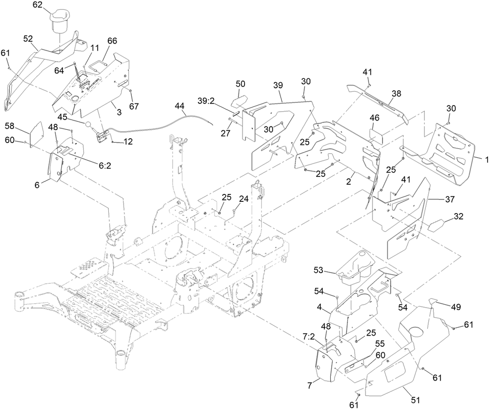 Throttle Cable And Guard Assembly Diagram and Parts List for 74035 412600000 - 414070147 Toro Lawn Tractor