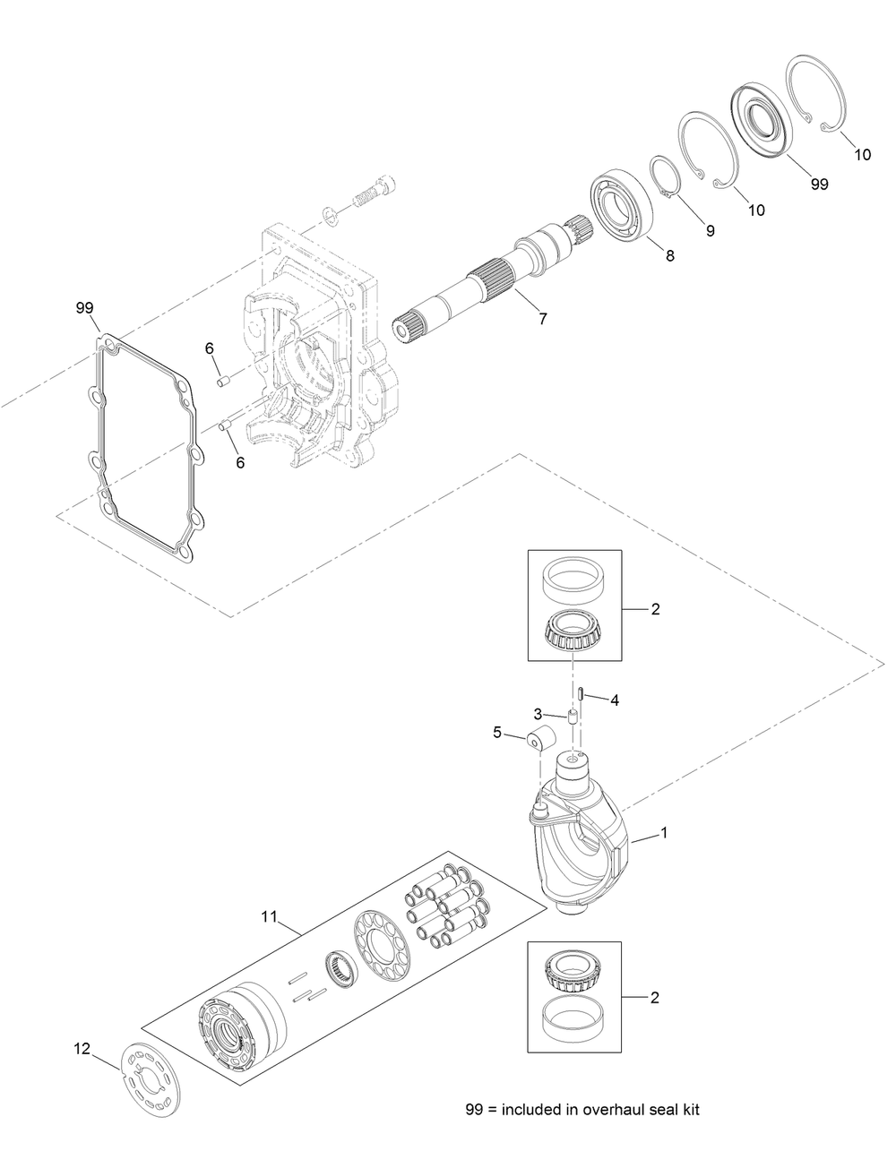 Rear Hydraulic Pump Assembly No. 139-4801 Diagram and Parts List for 22530 414400000 - 999999999 Toro Lawn Tractor Accessories