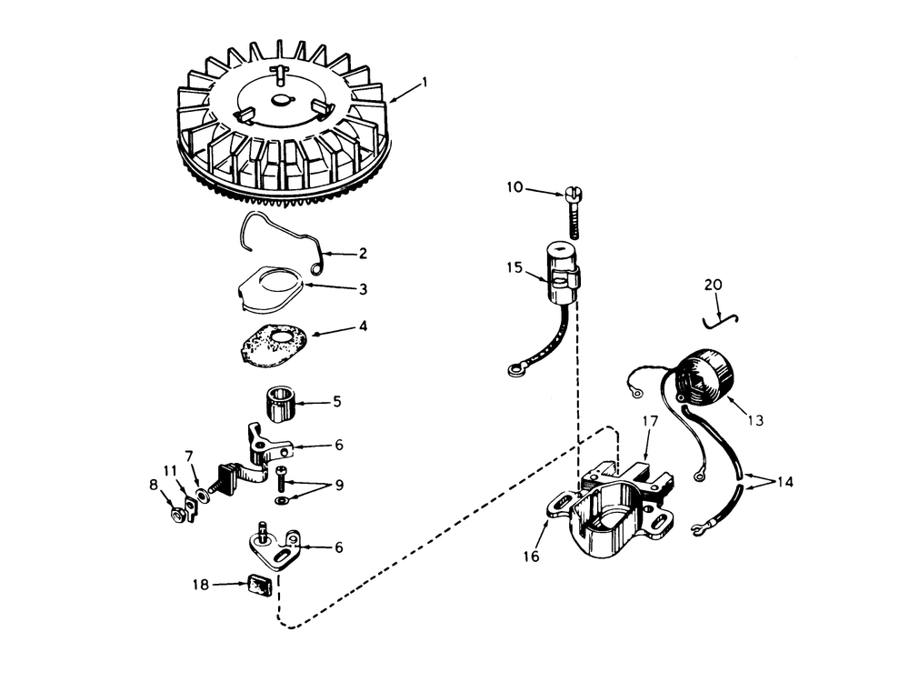 Magneto No. 610964 Diagram and Parts List for 20730 8000001 - 8999999 Toro Lawn Mower