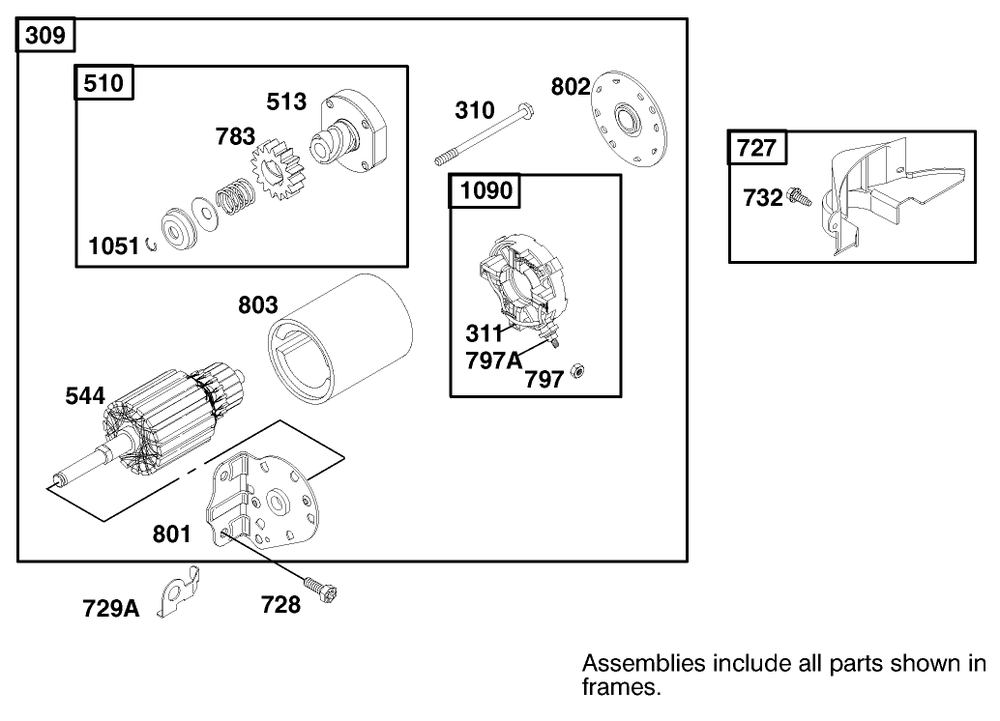 Engine Briggs & Stratton Model 312777-0128-E1 Diagram and Parts List for 71197 9900001 - 9999999 Toro Lawn Tractor