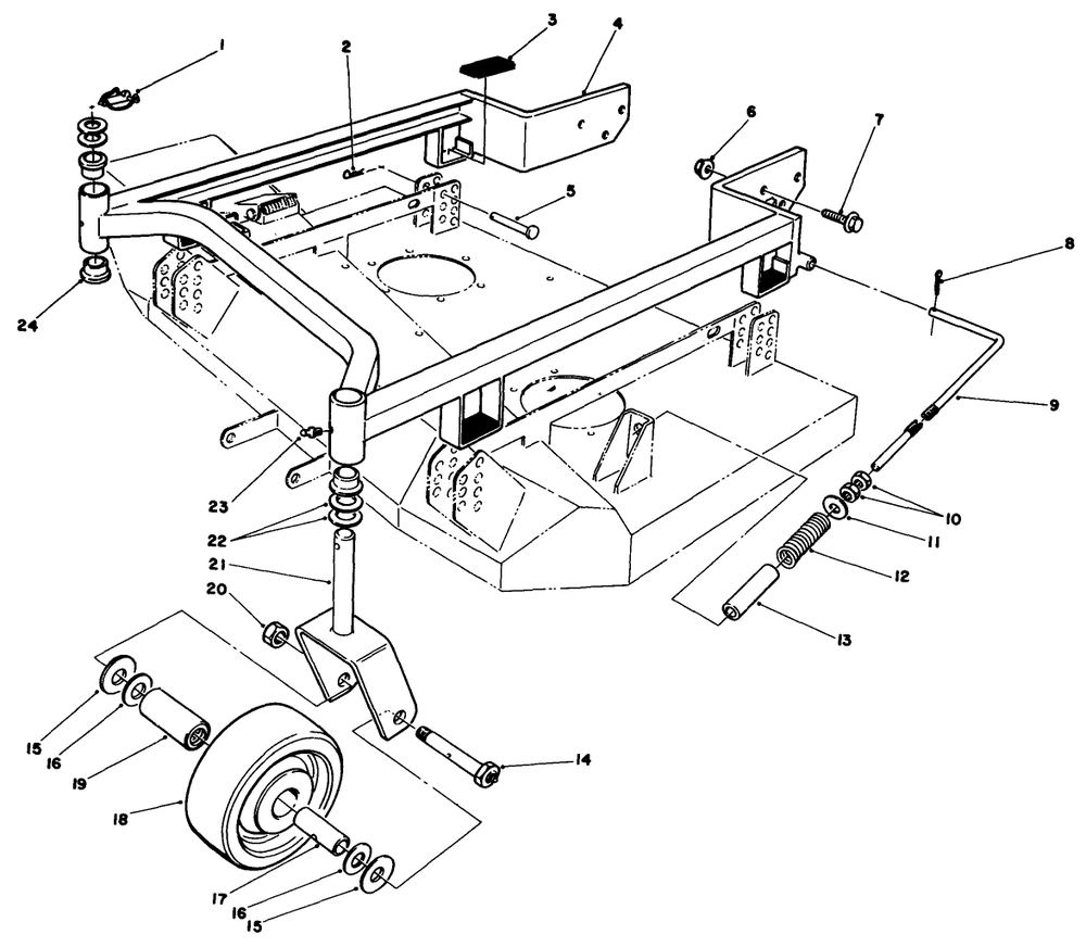 36" Carrier Frame Model No. 30136 Diagram and Parts List for 30111 4000001 - 4999999 Toro Lawn Tractor Accessories