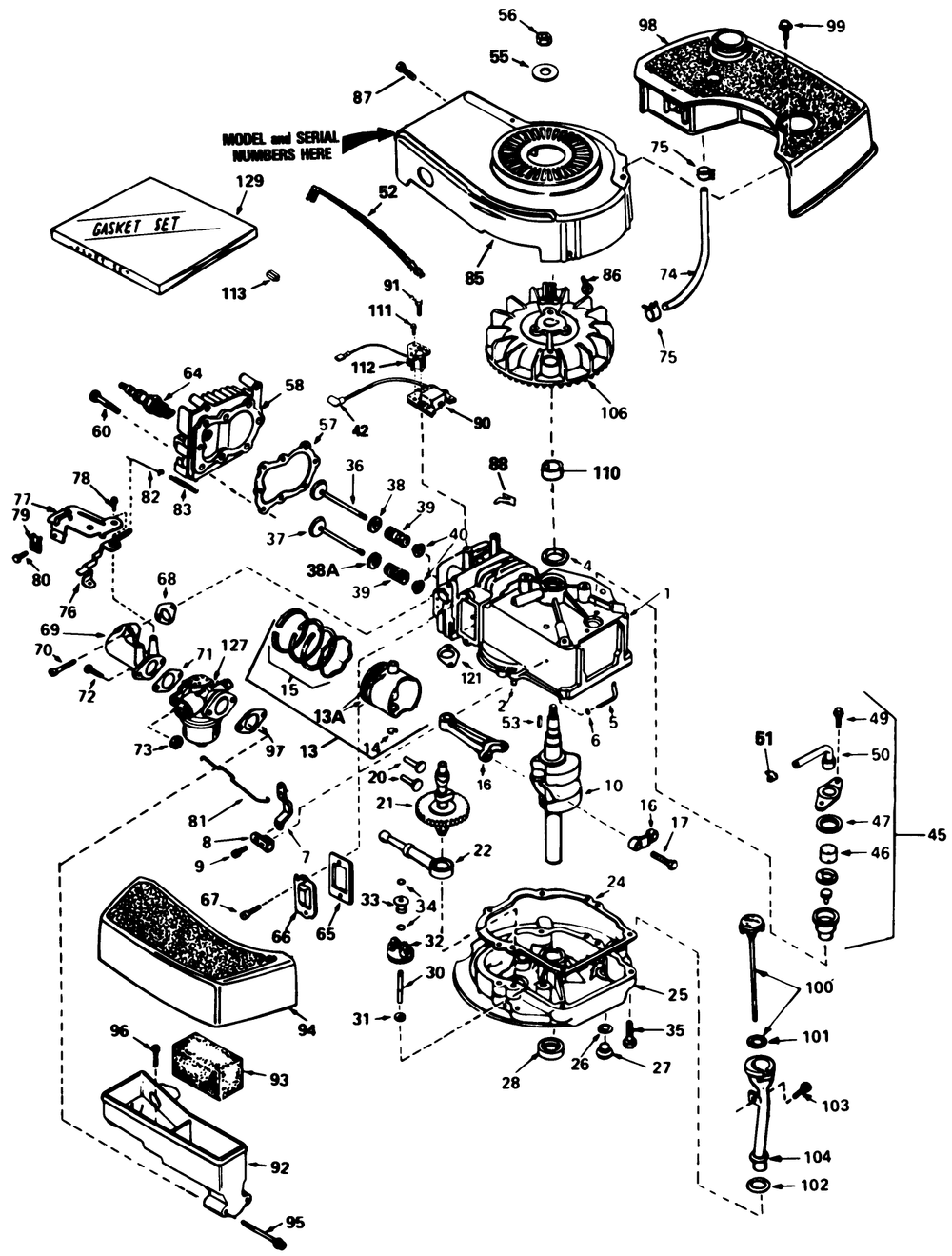 Engine Tecumseh Model No. Tnt 100 10097e Diagram and Parts List for 20574 6000001 - 6999999 Toro Lawn Mower
