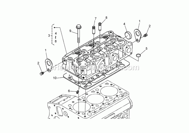 Cylinder Head Assembly Diagram and Parts List for 74265 260000001-260999999 Toro Lawn Mower