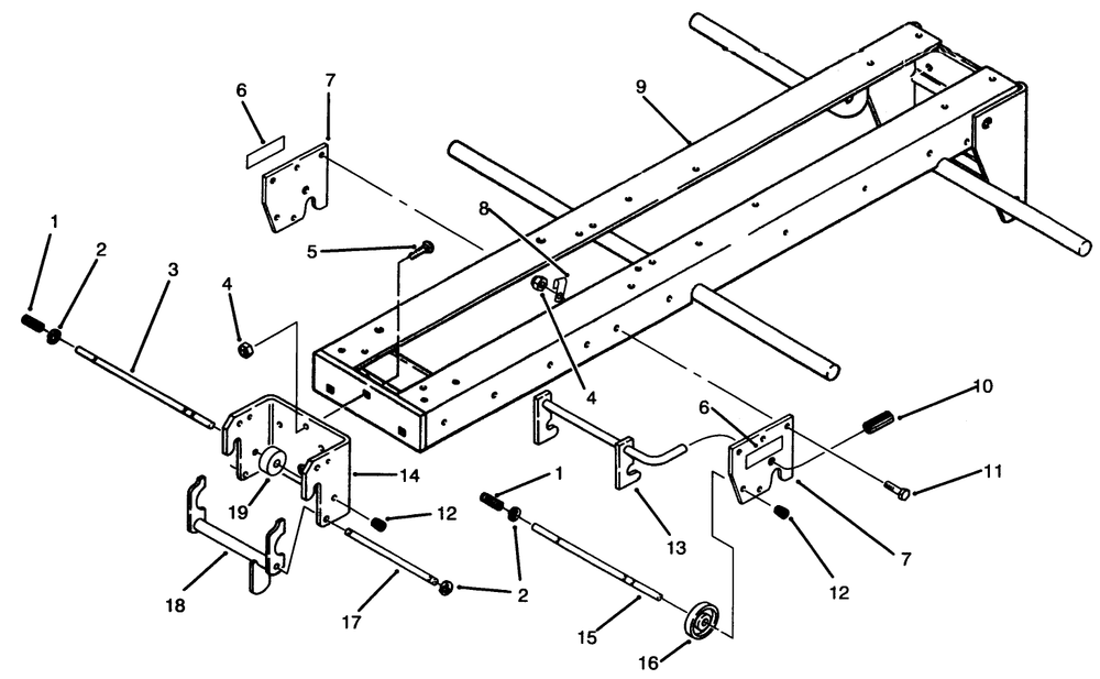 Frame And Hitch Assembly Diagram and Parts List for 73501 59002869 - 59002946 Toro Lawn Tractor