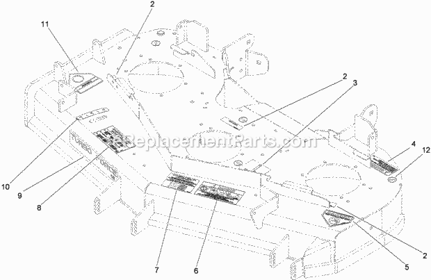 Deck Decal Assembly No. 112-4185 Diagram and Parts List for 74921 290000001-290999999 Toro Lawn Mower