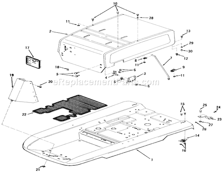 Body, Sheet Metal And Covers Diagram and Parts List for A3-053201 1982 Toro Lawn Tractor