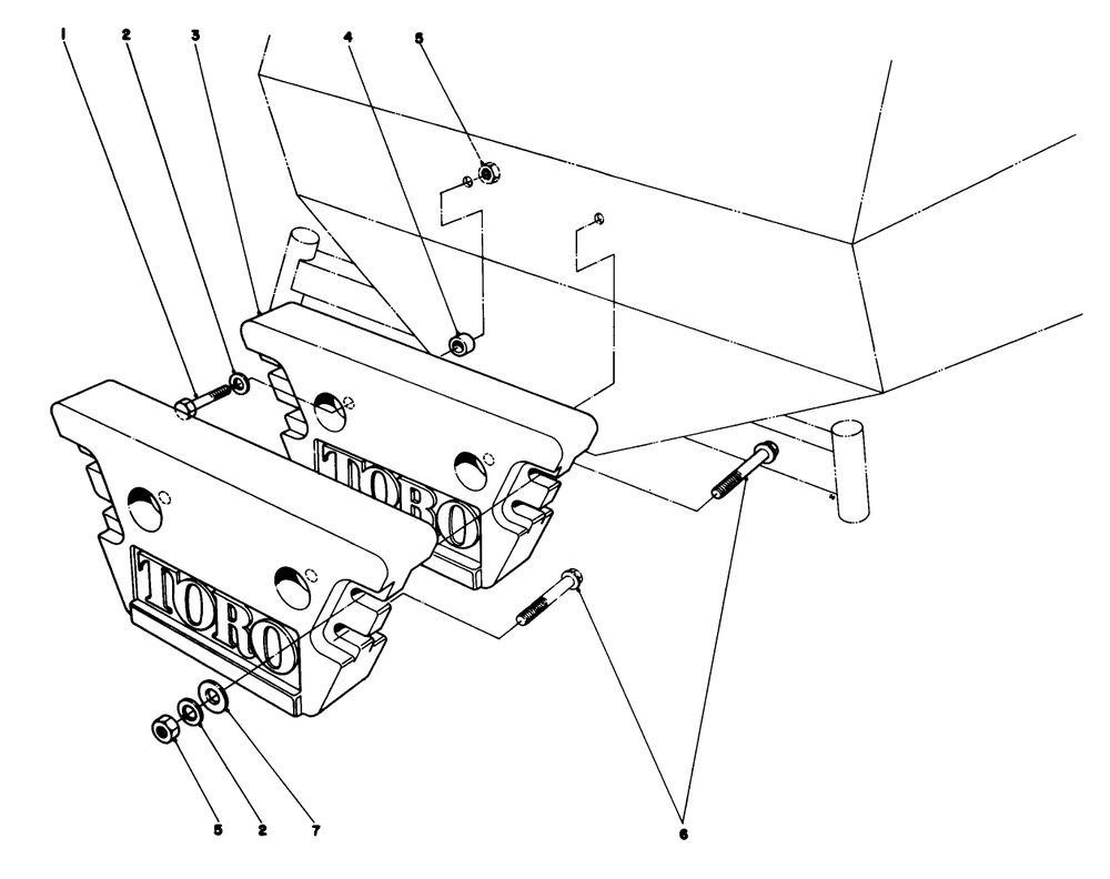 Rear Weight Kit Model No. 24-5780 (Optional) Diagram and Parts List for 30760 00000001 - 09999999 Toro Lawn Tractor