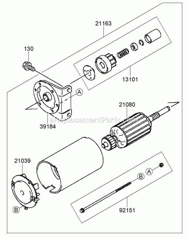 Starter Assembly Kawasaki Fh770d-As05 Diagram and Parts List for 74238 270000001-270999999 Toro Lawn Mower