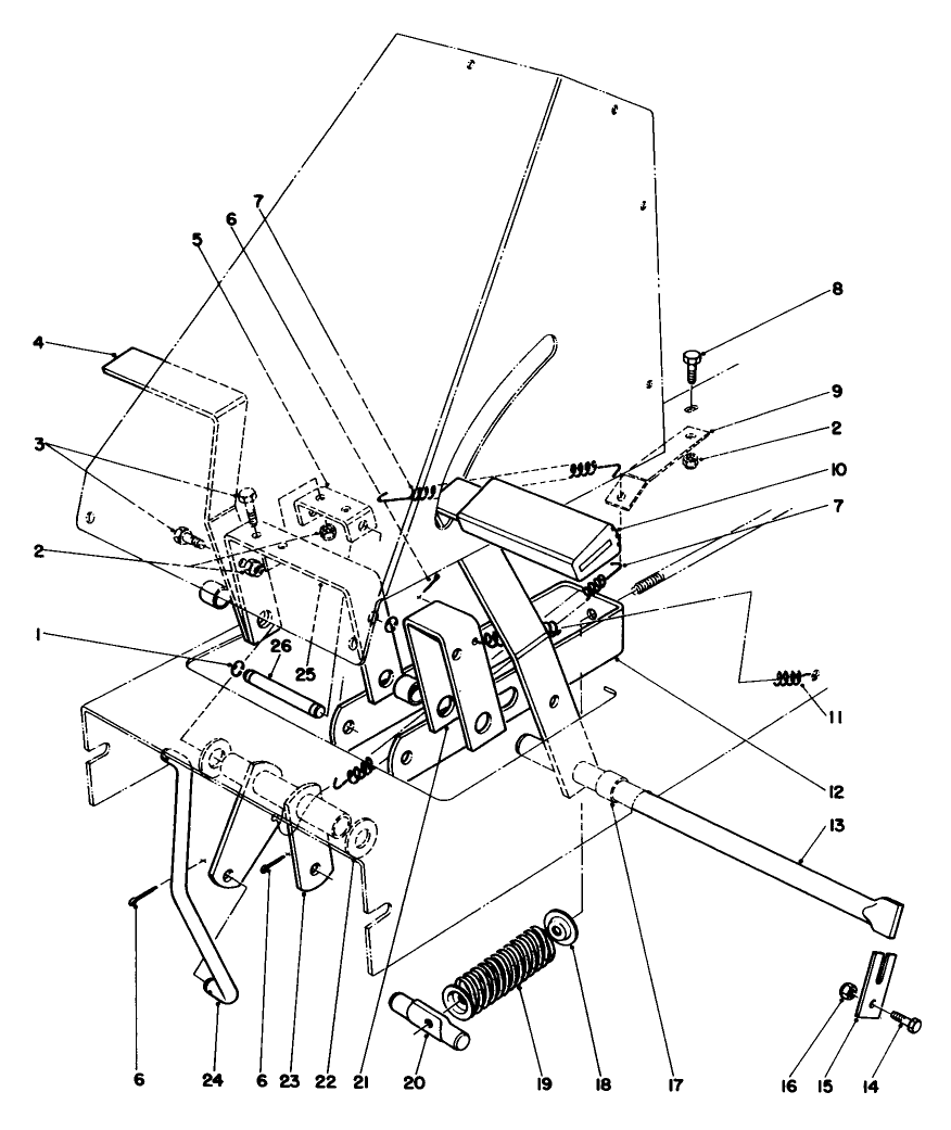 Brake & Clutch Assembly Diagram and Parts List for 56155 3000001 - 3999999 Toro Lawn Tractor