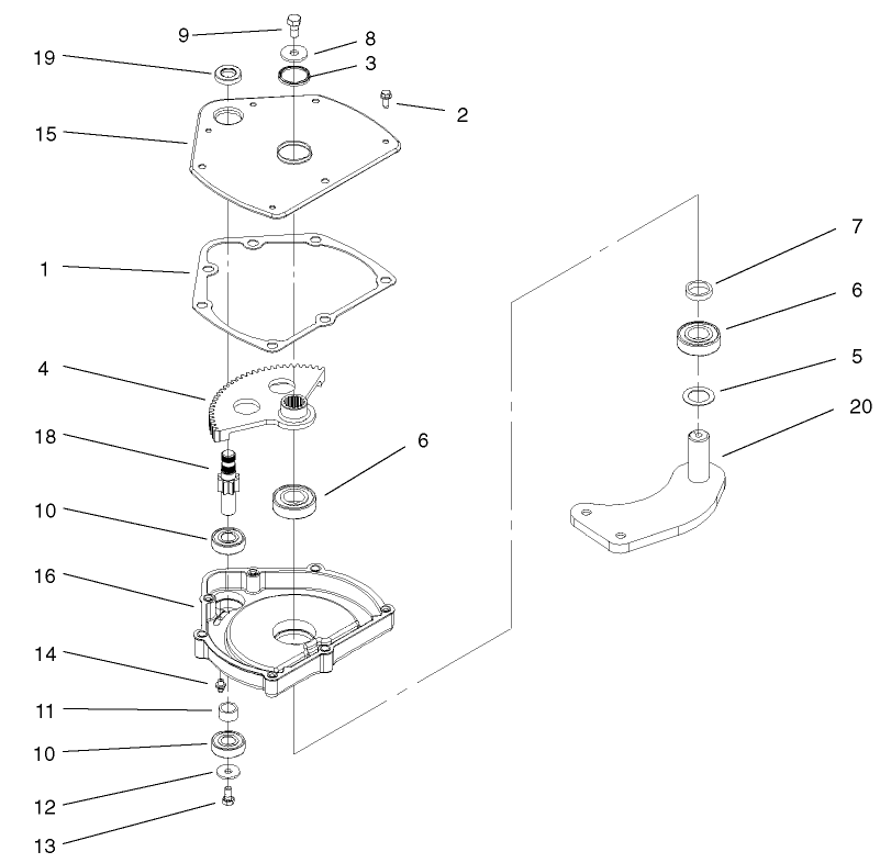 Steering Gearbox Assembly Diagram and Parts List for 12003 210000001 - 210999999 Toro Lawn Tractor