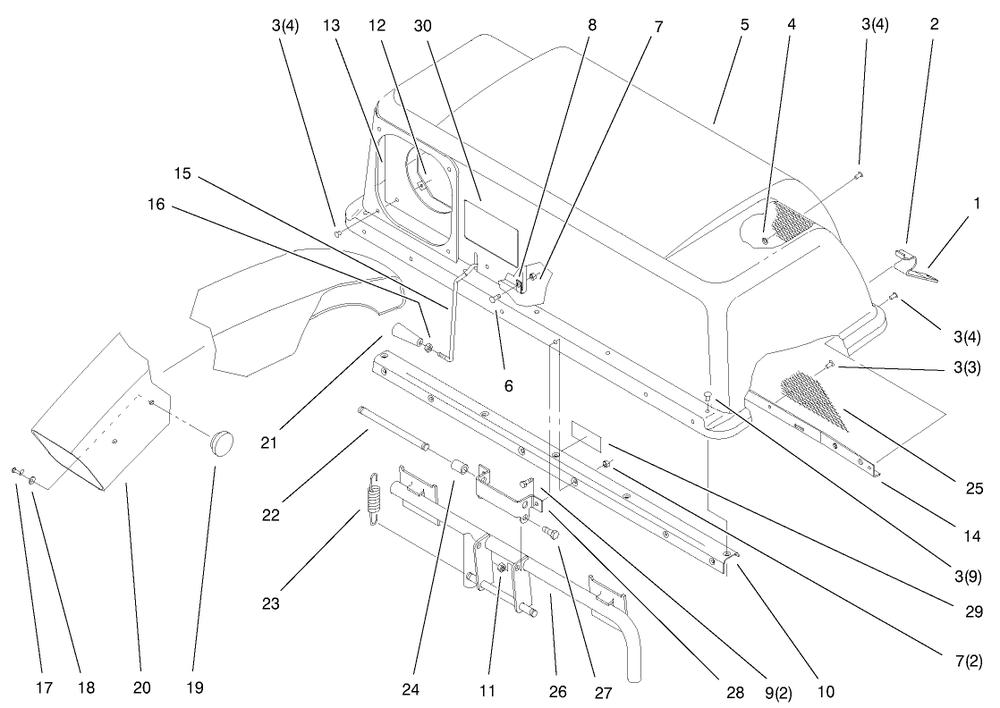 Bag Assembly-Top Diagram and Parts List for 79448 8900001 - 8999999 Toro Lawn Tractor