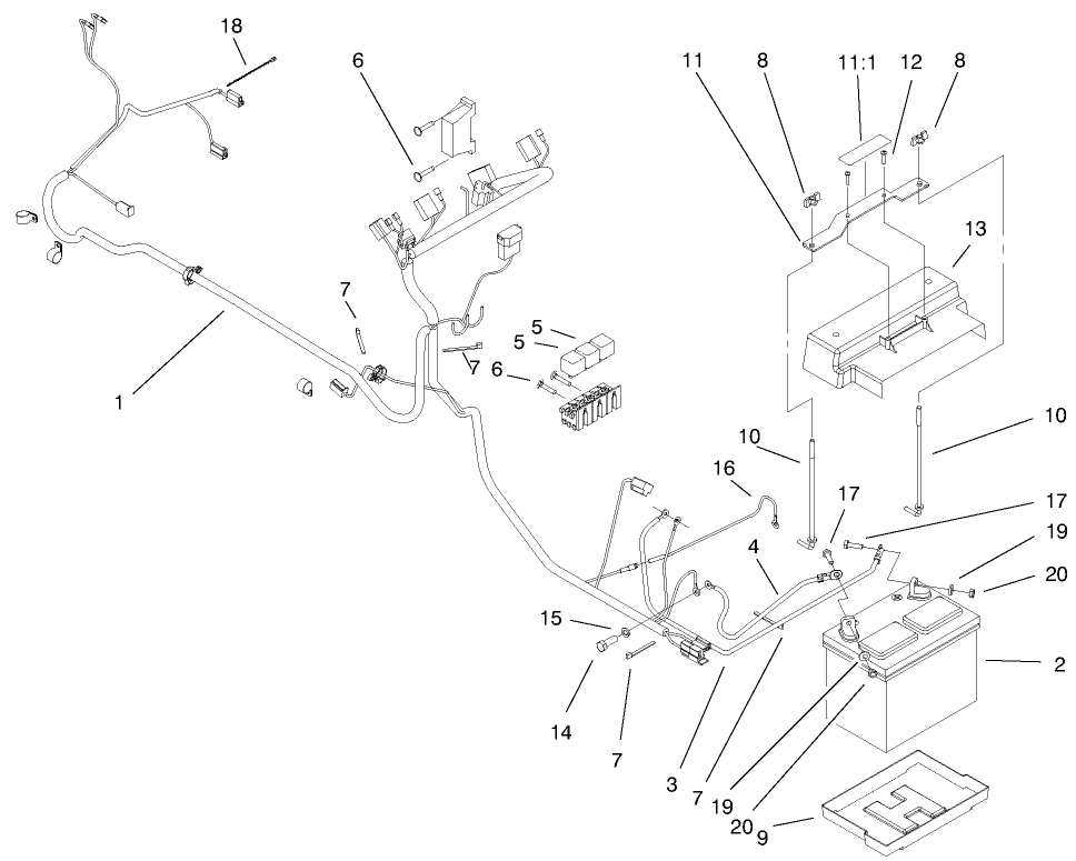 Electrical Assembly (Model No. 73471 Only) Diagram and Parts List for 73471 9900001 - 9999999 Toro Lawn Tractor