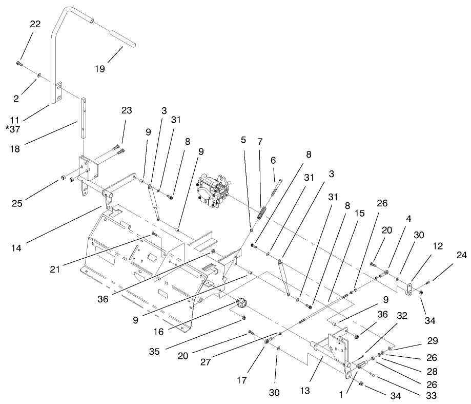 Control Panel Assembly Diagram and Parts List for 74212 (991001-999999)(1999) Toro Lawn Mower
