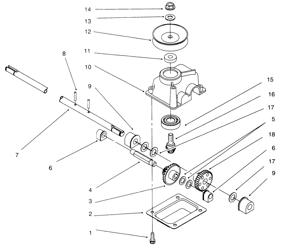 Gear Case Assembly Diagram and Parts List for 20914B 69000001 - 69999999 Toro Lawn Mower