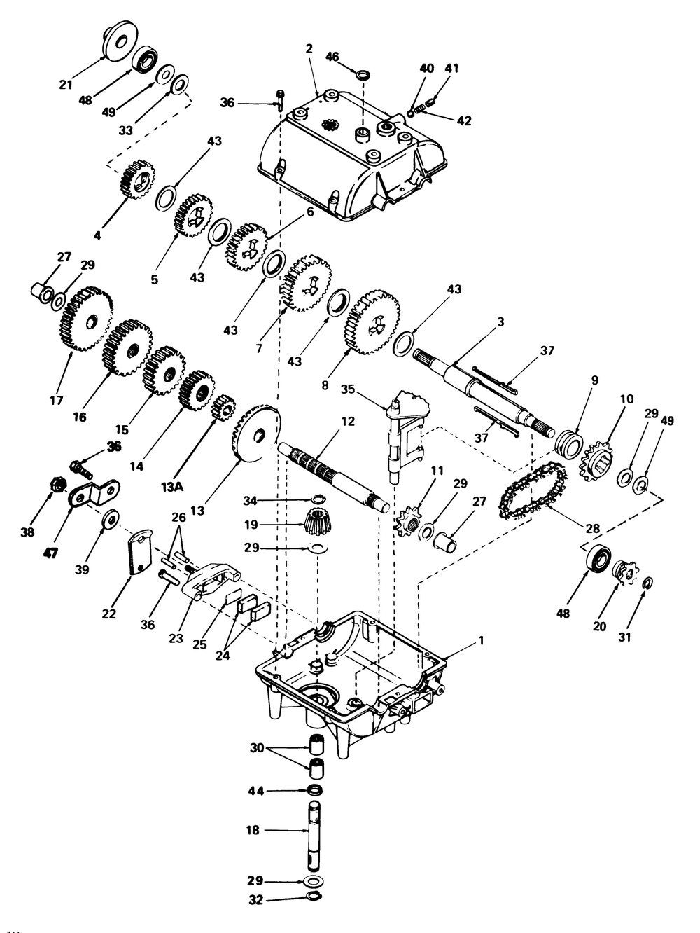 L.H. Peerless Transmission Model No. 700-030 Diagram and Parts List for 55600 9000001 - 9999999 Toro Lawn Tractor