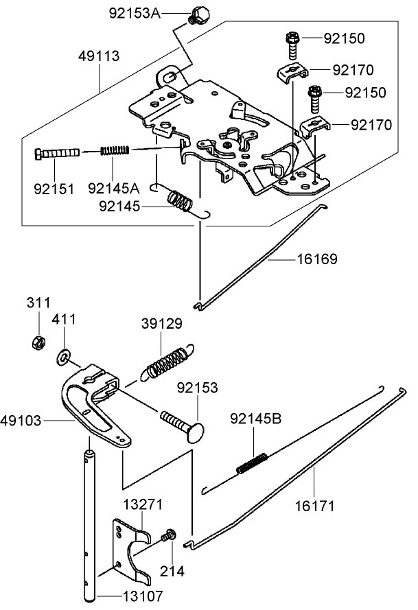 Control Equipment Assembly Diagram and Parts List for 74237CP (270000001-270999999)(2007) Toro Lawn Mower