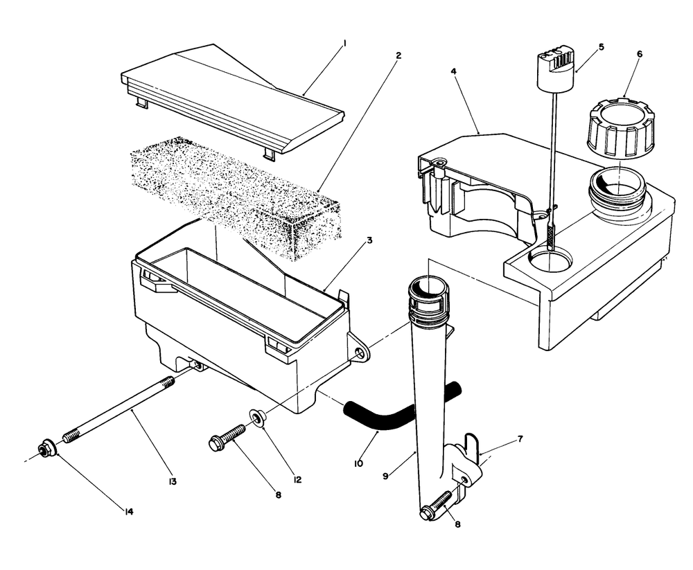 Air Cleaner & Fuel Tank Assembly Diagram and Parts List for 20627C 8000001 - 8999999 Toro Lawn Mower
