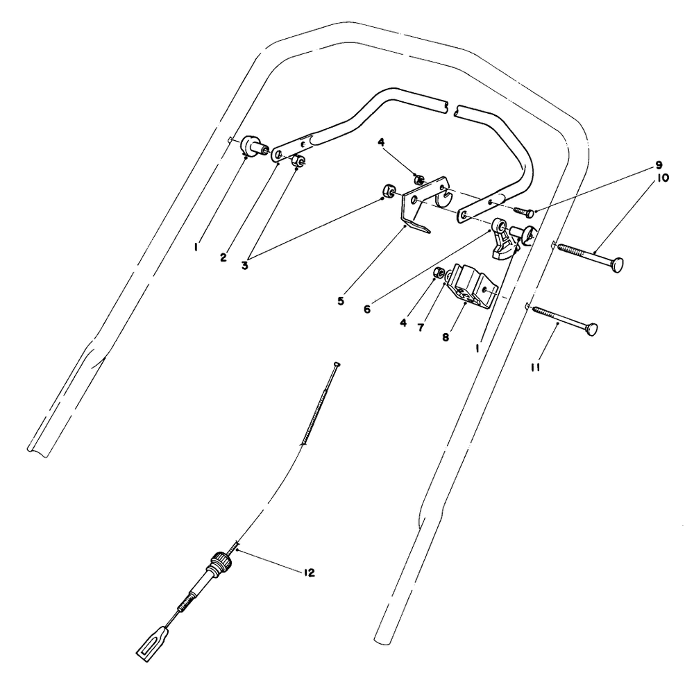Traction Control Assembly Diagram and Parts List for 20747 5000001 - 5999999 Toro Lawn Mower