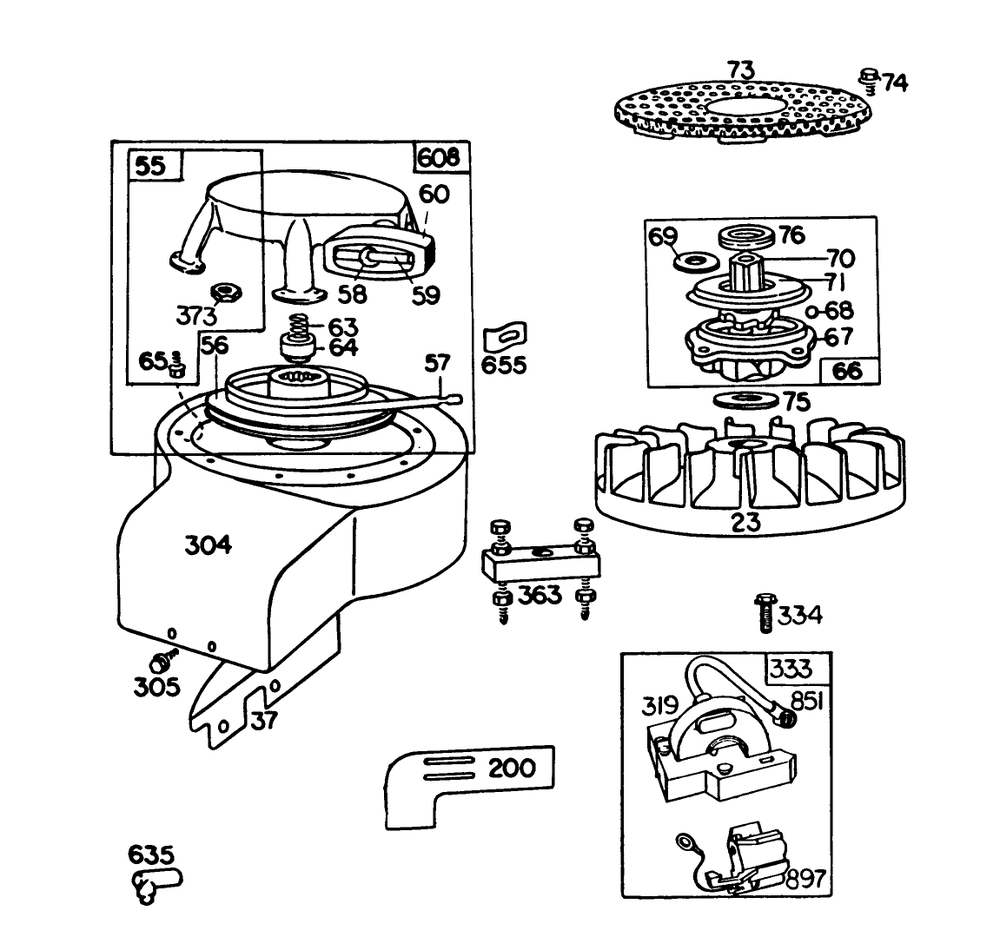 Engine Briggs & Stratton Model No. 191702-2133-01 Diagram and Parts List for 56138 5000001 - 5999999 Toro Lawn Tractor