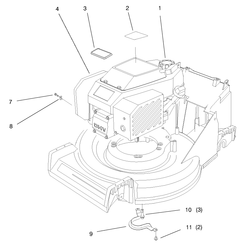 Engine Assembly Diagram and Parts List for 26633B 6900001 - 6999999 Toro Lawn Mower