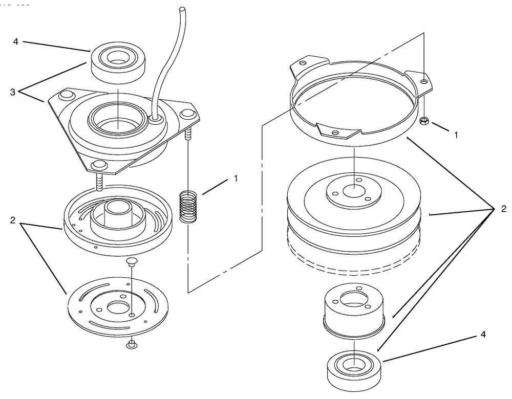 Clutch Diagram and Parts List for 72064 7900001 - 7999999 Toro Lawn Tractor