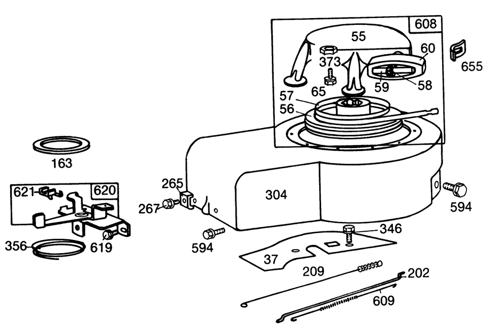 Engine Briggs & Stratton Model No. 130902 Type 1200-01 Diagram and Parts List for 22005 4000001 - 4999999 Toro Lawn Mower