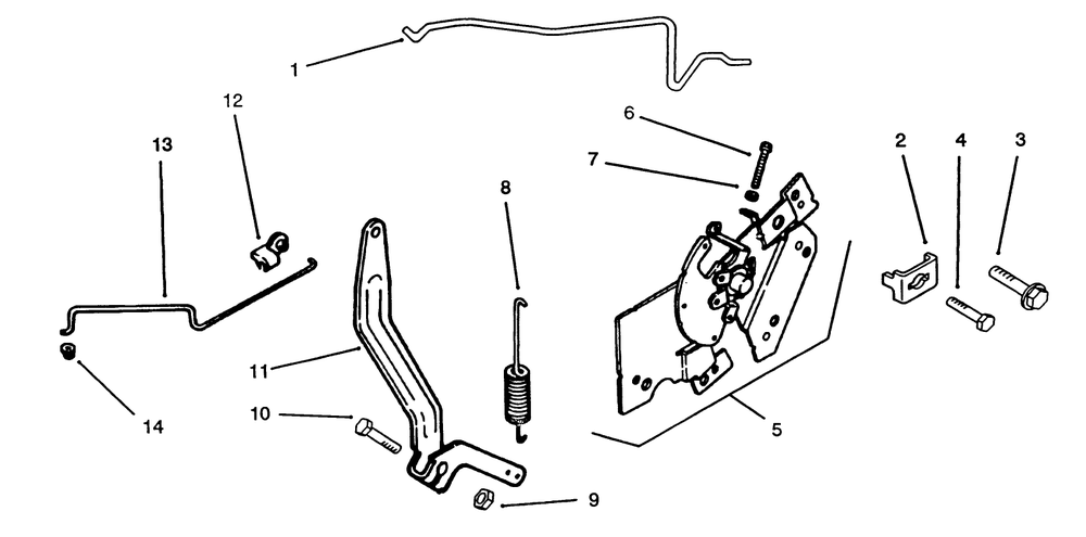 Engine Controls Diagram and Parts List for 72063 4900001 - 4999999 Toro Lawn Tractor