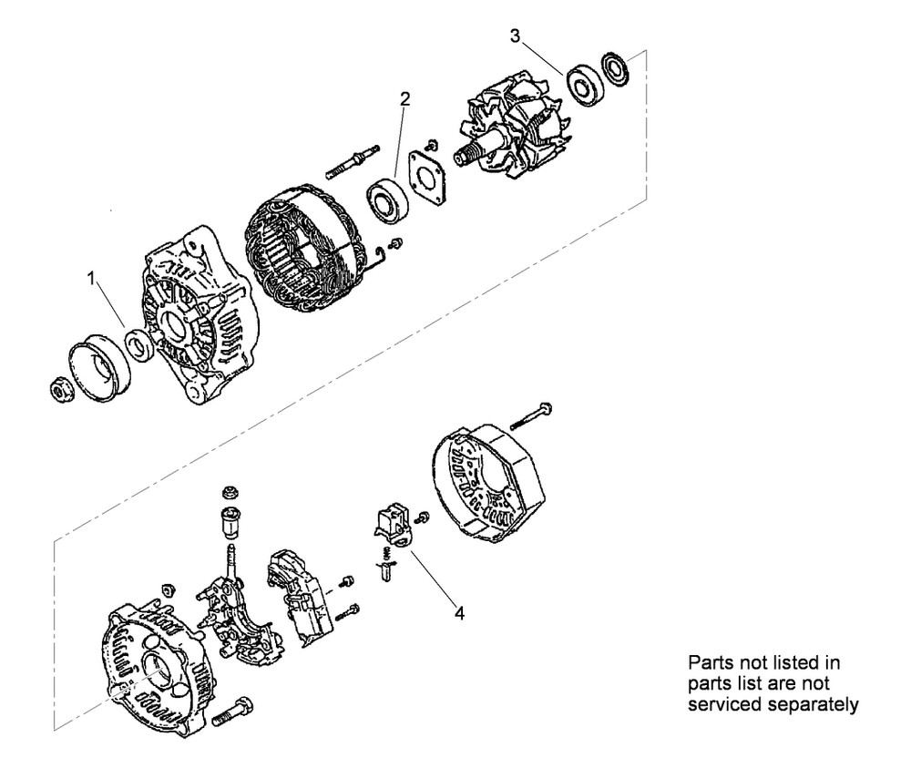 Alternator Assembly Diagram and Parts List for 74268 (313000001-313999999)(2013) Toro Lawn Mower