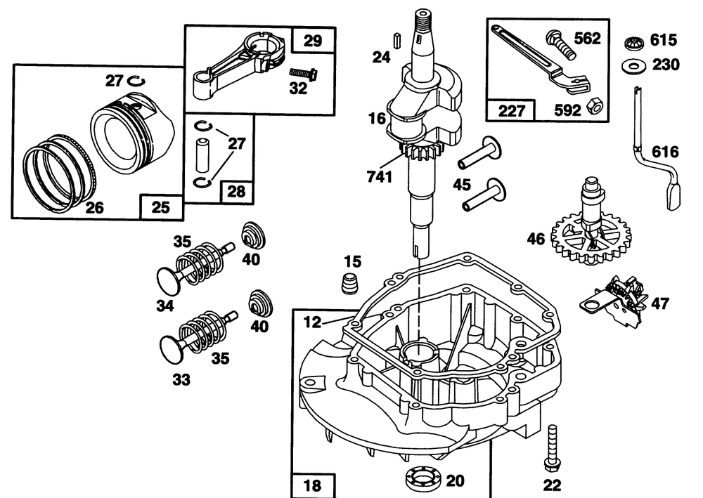 Engine Briggs & Stratton Model 122702-0182-01 Diagram and Parts List for 20907B 3900001 - 3999999 Toro Lawn Mower