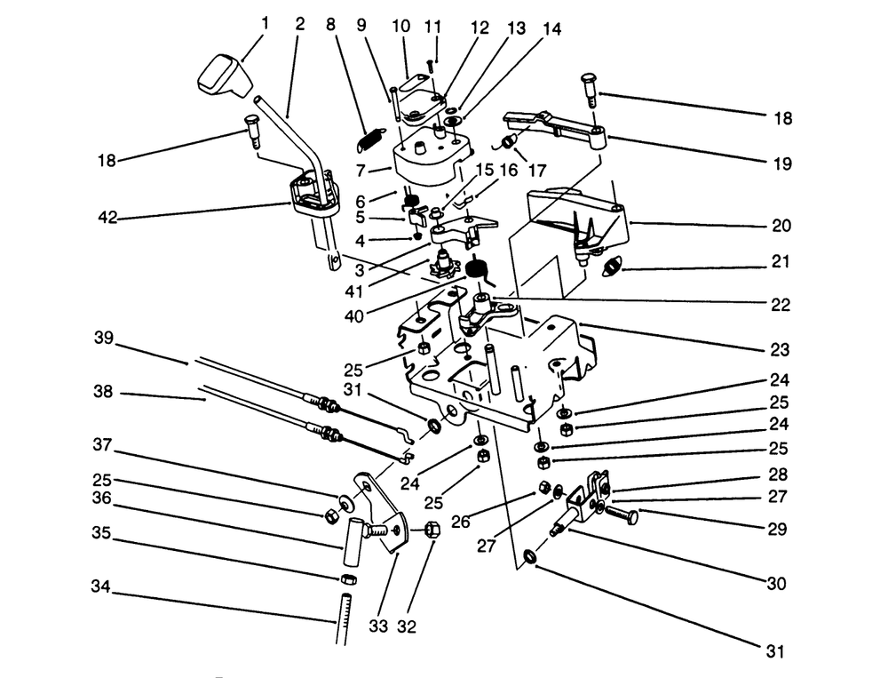 Traction Linkage Assembly Diagram and Parts List for 38566 3900001 - 3999999 Toro Snow Blower