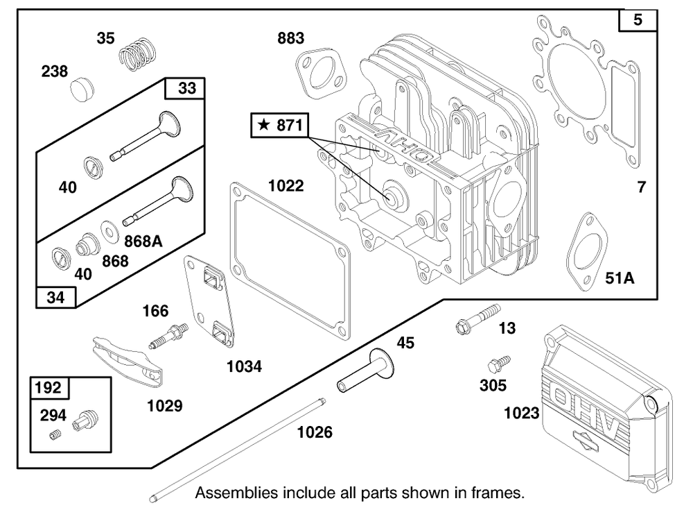 Engine Briggs & Stratton Model 28n707-0631-A1 Diagram and Parts List for 71215 7900001 - 7999999 Toro Lawn Tractor