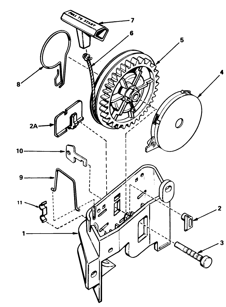 Rewind Starter No. 590531 Diagram and Parts List for 16297 4000001 - 4999999 Toro Lawn Mower
