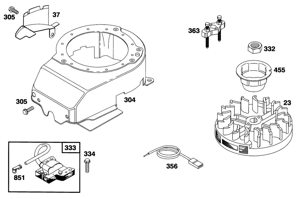 Engine Briggs & Stratton Model 12f802-0667-01 Diagram and Parts List for 20808B 6900001 - 6999999 Toro Lawn Mower