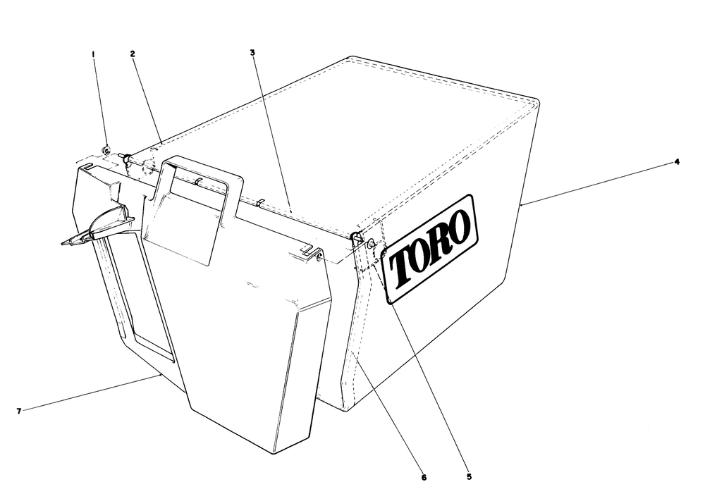 Grass Bag Assembly No. 11-0159 Diagram and Parts List for 20581 7000001 - 7999999 Toro Lawn Mower