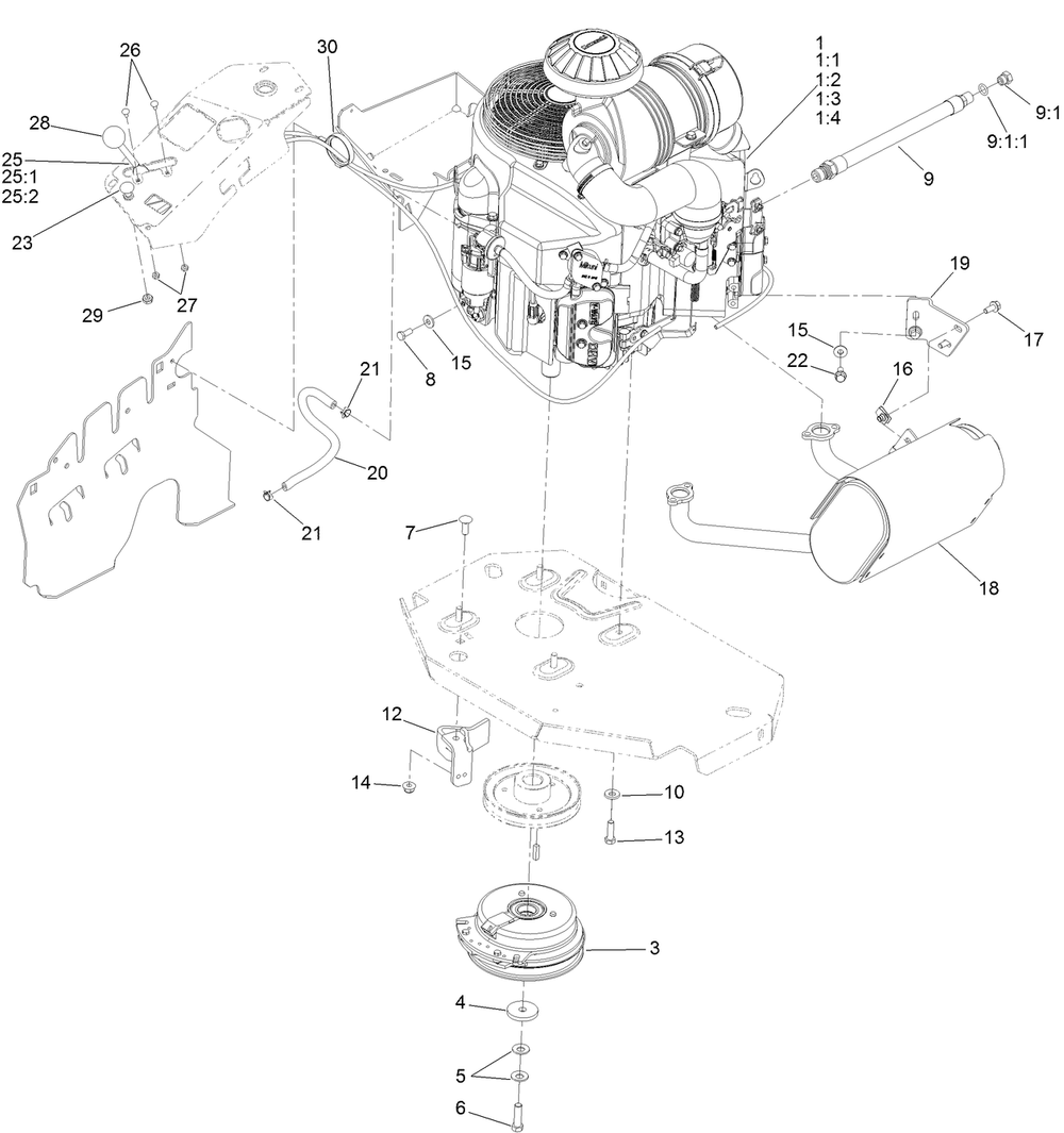 Engine Assembly Diagram and Parts List for 75932 400000000-402364806 Toro Lawn Mower
