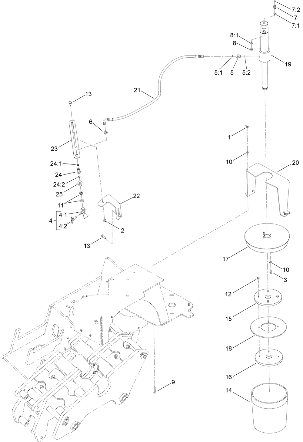 Tool Joint Lube Applicator Assembly Diagram and Parts List for 23898 400000000 - 999999999 Toro Lawn Tractor Accessories