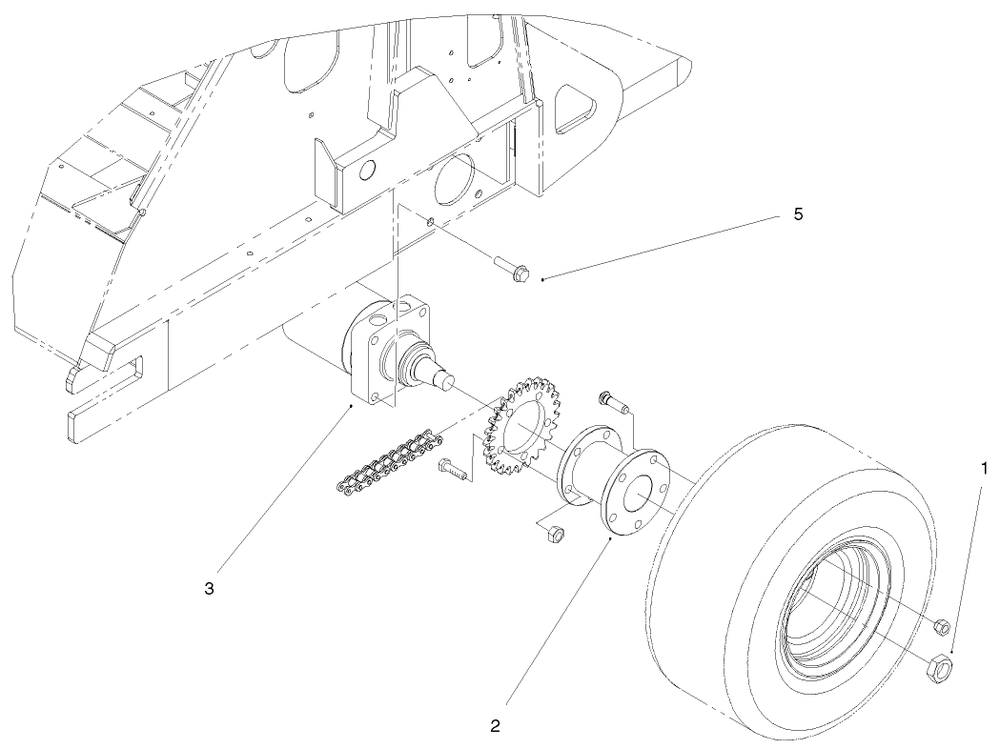 Rear Wheel Assembly Diagram and Parts List for 22304 900001 - 990001 Toro Lawn Tractor Accessories