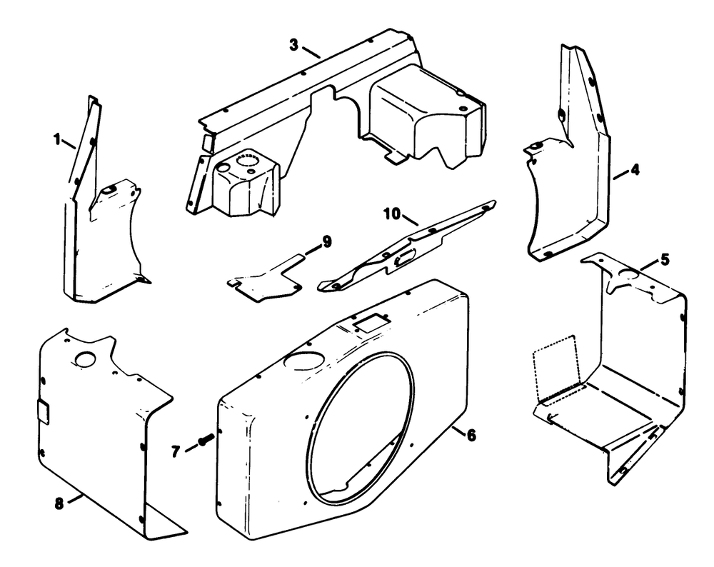 Baffles & Shroud-Engine Kohler Model No. Kt17qs Type No. 24324 Diagram and Parts List for 30754 60001 - 69999 Toro Lawn Tractor