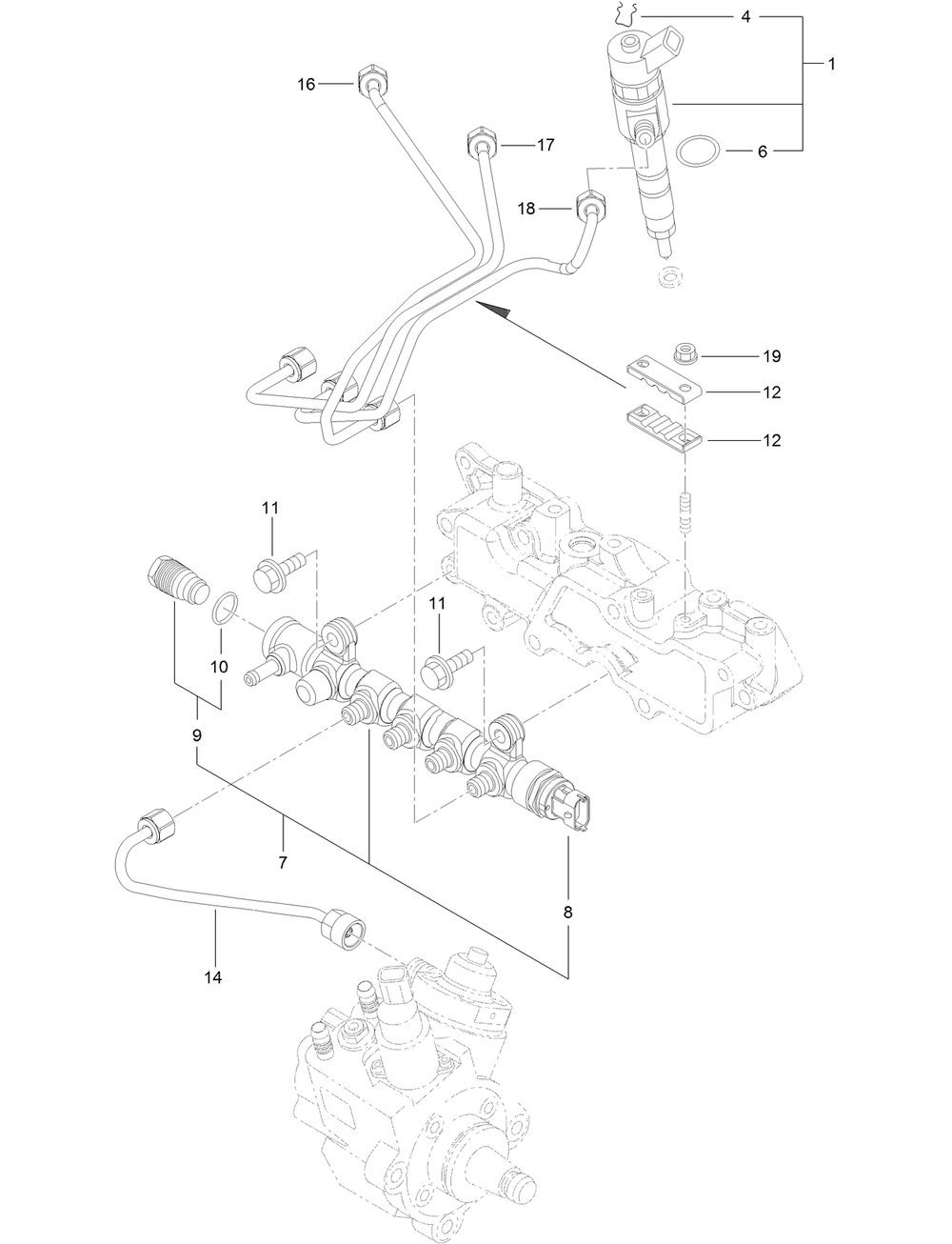 Fuel Injection Valve Assembly Diagram and Parts List for 72098 413000000 - 999999999 Toro Lawn Tractor