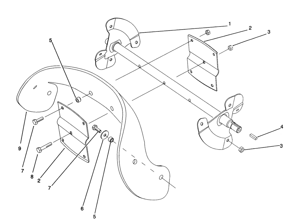 Rotor Assembly Diagram and Parts List for 38195 2000001 - 2999999 Toro Snow Blower