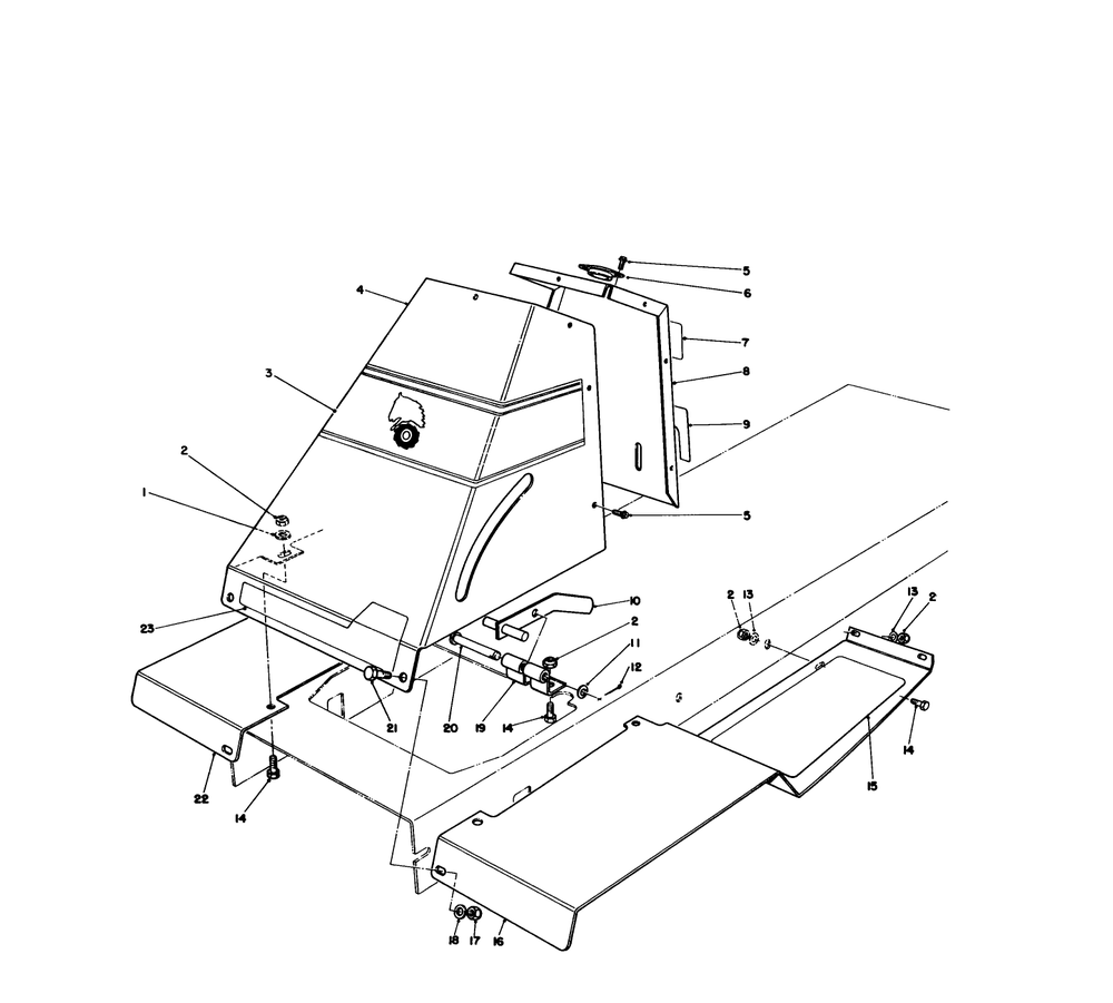 Front Tower Assembly Diagram and Parts List for 56190 1000001 - 1999999 Toro Lawn Tractor