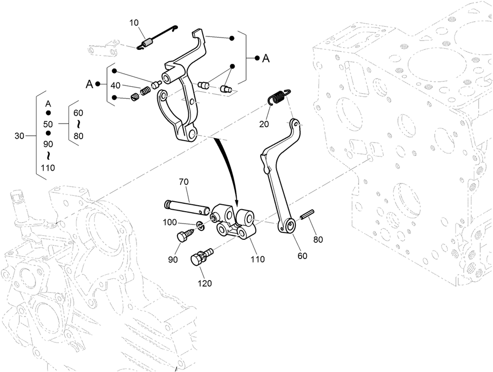 Governor Assembly Diagram and Parts List for 74267 403247200-999999999 Toro Lawn Mower