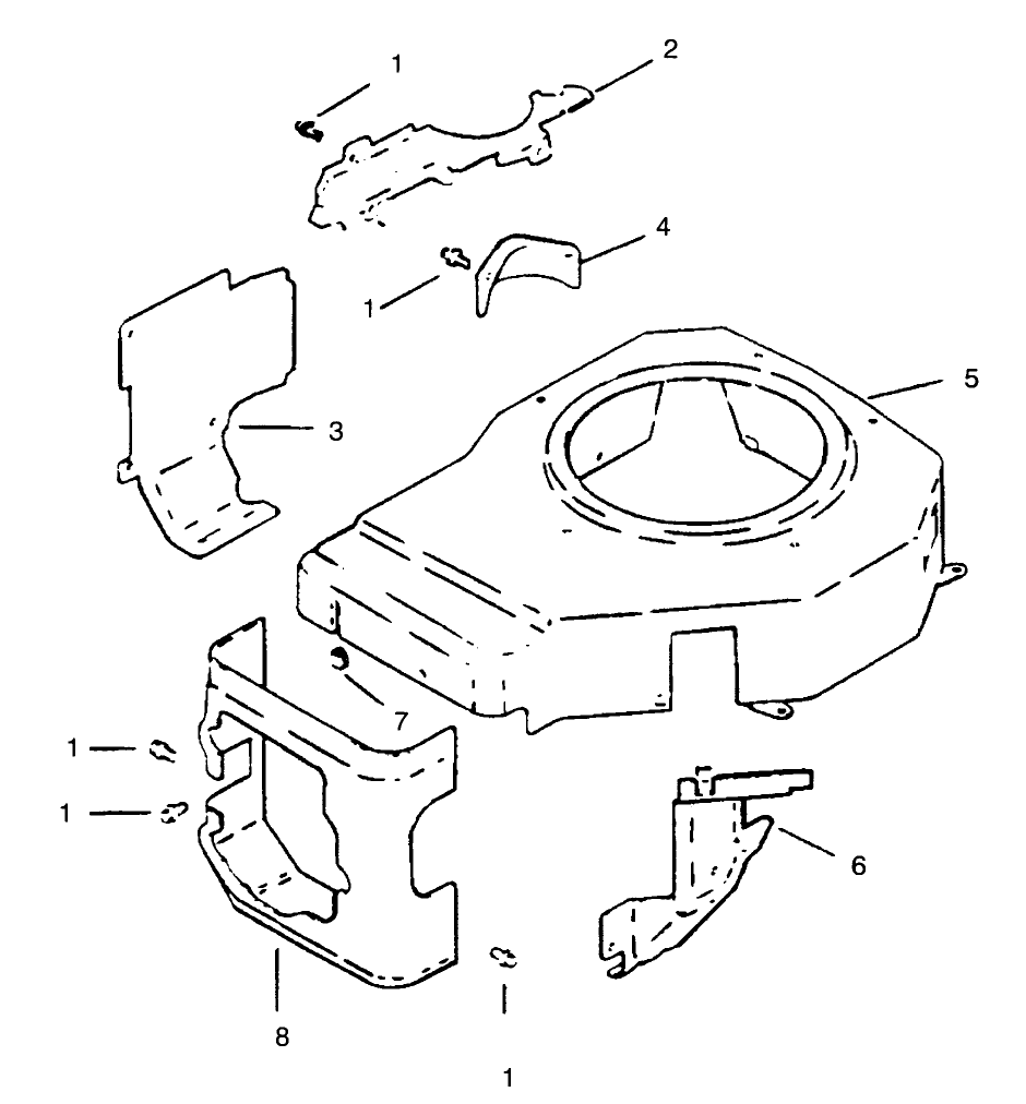 Blower Housing & Baffles Diagram and Parts List for 30157 690001 - 691407 Toro Lawn Tractor Accessories