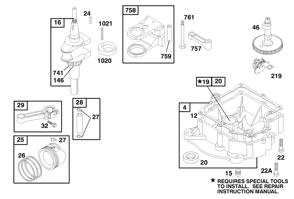 Engine Briggs & Stratton Model 195707-0421-E1 Diagram and Parts List for 70041 8900001 - 8999999 Toro Lawn Tractor