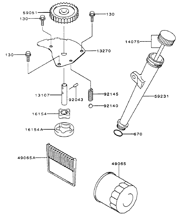 Lubrication-Equipment Assembly Kawasaki Fh500v-As10 Diagram and Parts List for 74170 990001 - 999999 Toro Lawn Tractor