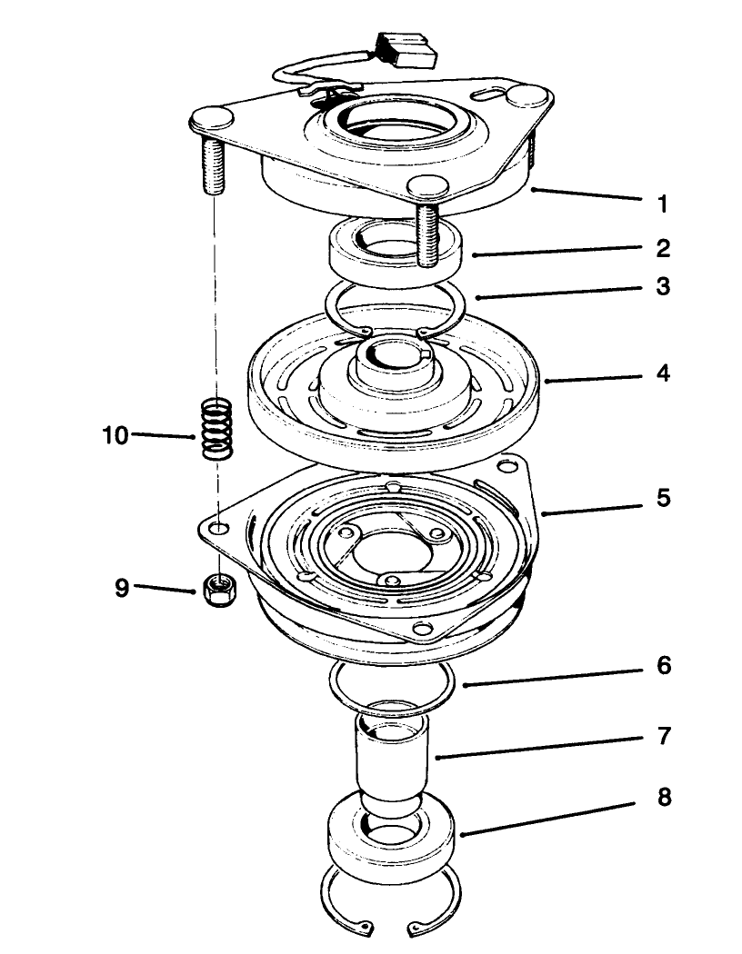 Clutch Assembly No. 54-3200 Diagram and Parts List for 30176 590001 - 599999 Toro Lawn Tractor Accessories