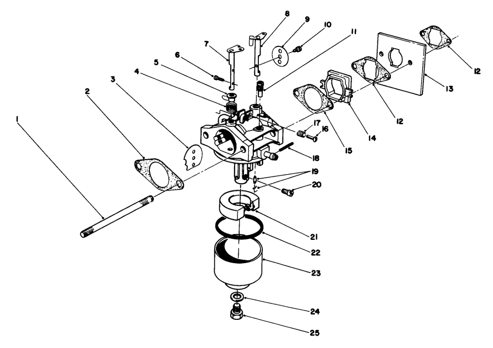 Carburetor Assembly (Model No. 47pg6) Diagram and Parts List for 22035C 7000001 - 7999999 Toro Lawn Mower