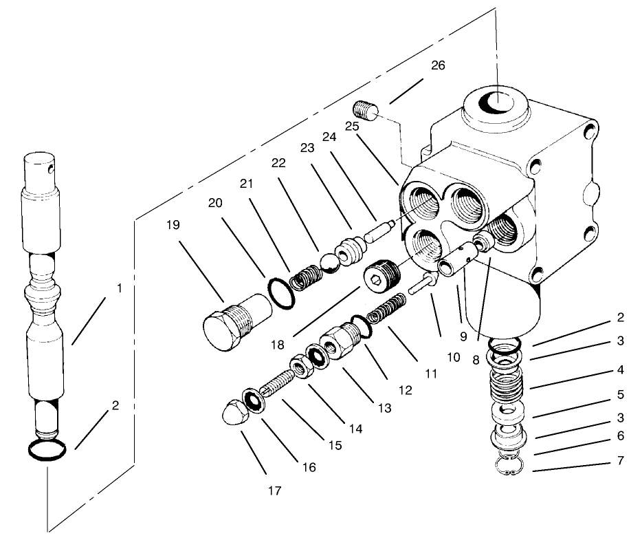 Valve Assembly No. 54-0090 Diagram and Parts List for 30611 990001 - 999999 Toro Lawn Tractor