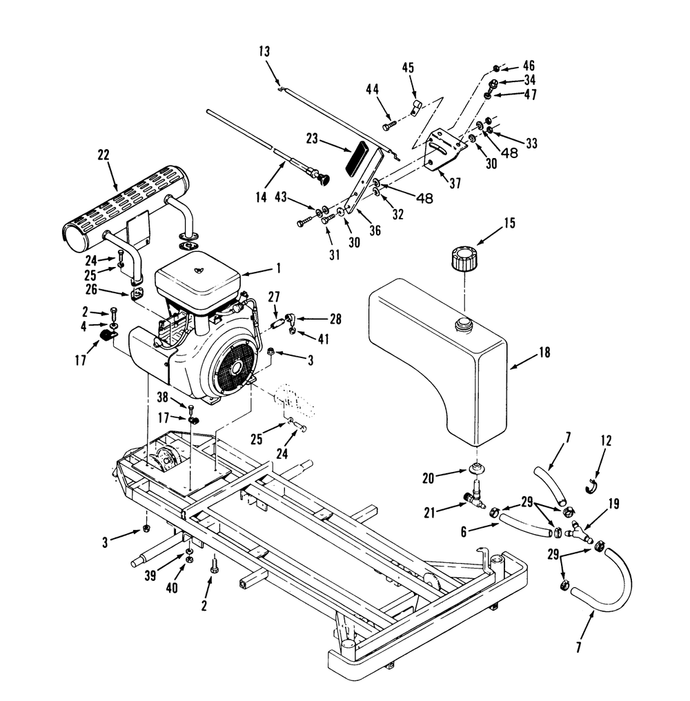 Engine And Fuel Systems Diagram and Parts List for 74140 39000001 - 39999999 Toro Lawn Tractor